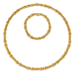Italian convertible gold curb link necklace and bracelet