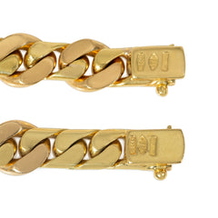 Italian convertible gold curb link necklace and bracelet