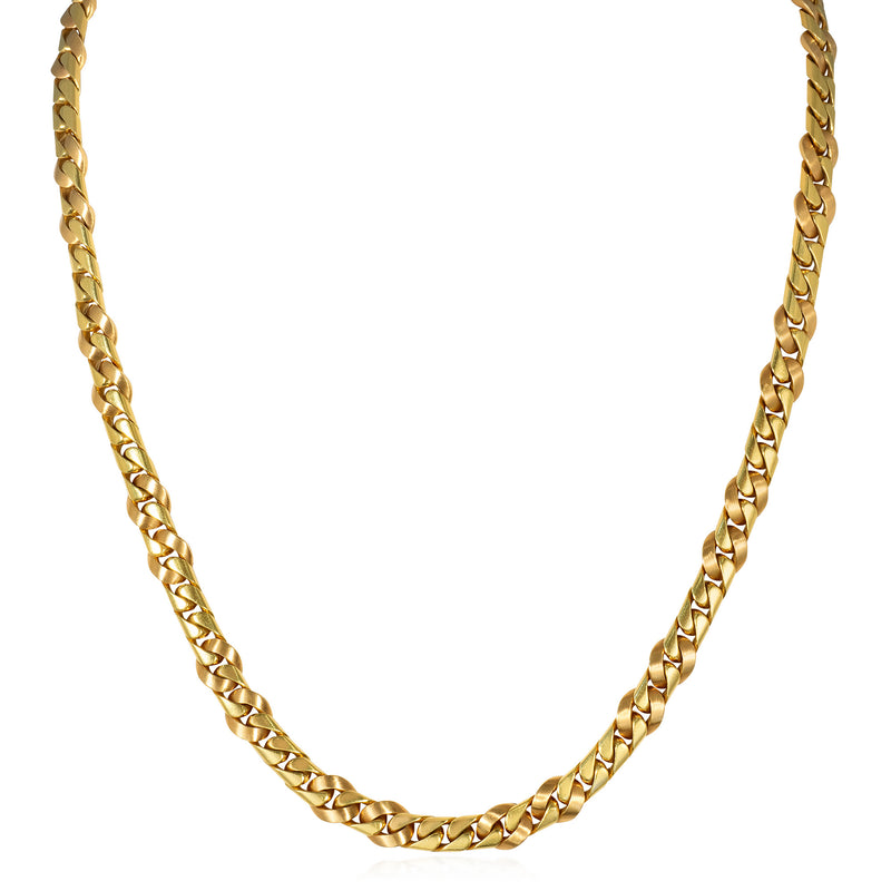 Italian convertible gold curb link necklace and bracelet