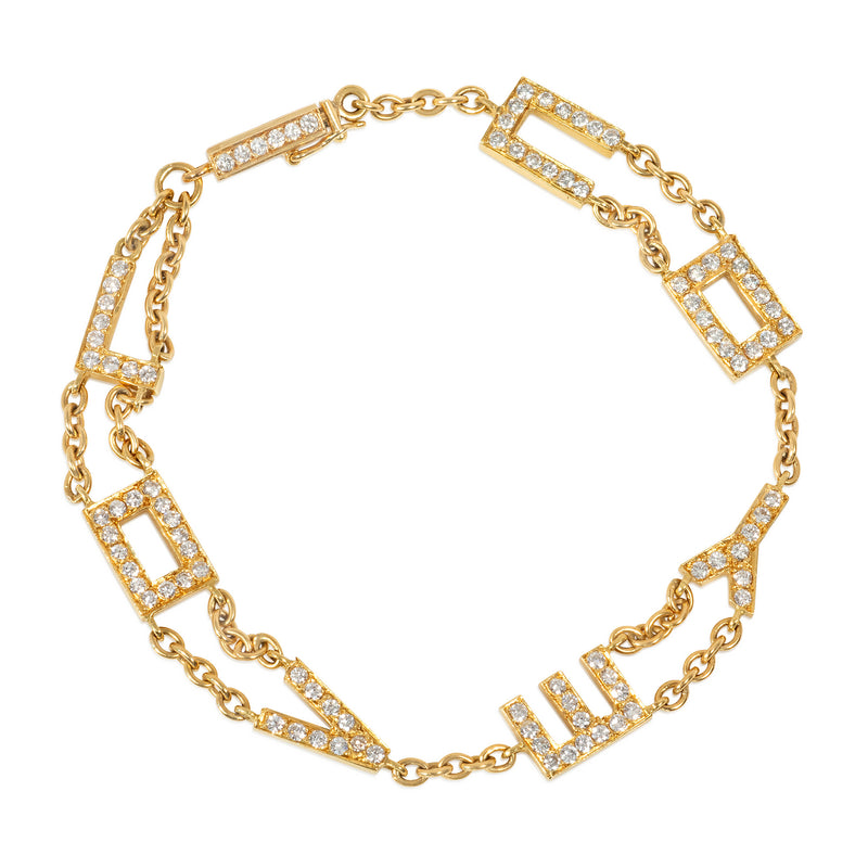 Mid-Century French "I Love You" gold and diamond bracelet