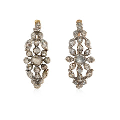 Antique French poissarde diamond hoop earrings