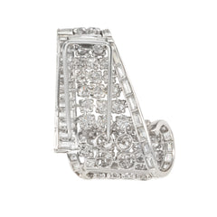 Cartier, Paris diamond and platinum graduated scroll brooch