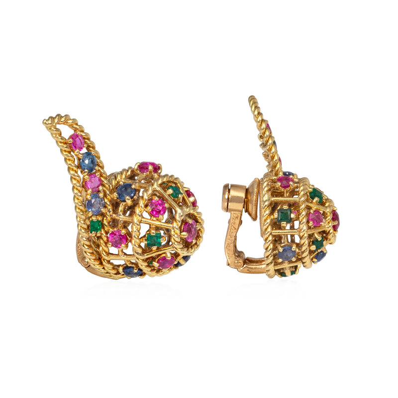 Retro Cartier multigem earrings