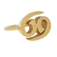 Cartier gold zodiac cancer symbol ring