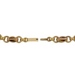 Antique gold fancy-link locket chain
