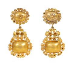 Antique cannetille work and citrine earrings
