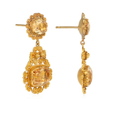 Antique cannetille work and citrine earrings