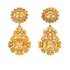 Antique cannetille work and citrine earrings