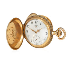 Agassiz Geneva Antique ruby heart pocket watch pendant