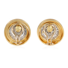 Herbert Rosenthal gold and diamond swirl earrings