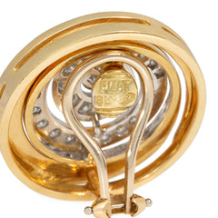 Herbert Rosenthal gold and diamond swirl earrings