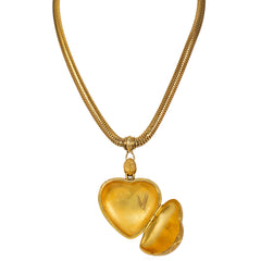 Victorian Pinchbeck heart locket necklace