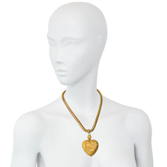 Victorian Pinchbeck heart locket necklace