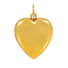 Art Nouveau heart locket with floral enamel decoration