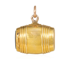 Antique gold and bloodstone barrel pendant