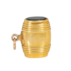 Antique gold and bloodstone barrel pendant