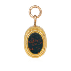 Antique gold and bloodstone barrel pendant