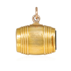 Antique gold and bloodstone barrel pendant