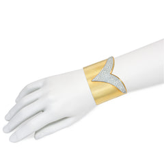 Cartier Gold and Diamond Chevron Cuff