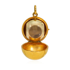 Antique gold orb picture locket