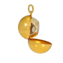 Antique gold orb picture locket