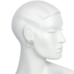 Art Deco pearl and diamond hoop earrings