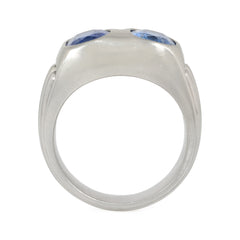 Retro two-stone Ceylon sapphire ring