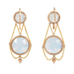 Antique gold and opaline glass earrings