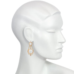 Antique gold and opaline glass earrings