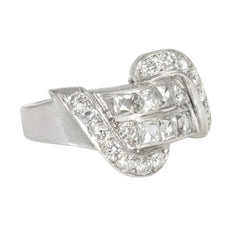 Retro French-cut diamond cocktail ring