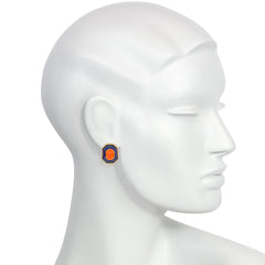 Russian, Italian lapis and coral earring