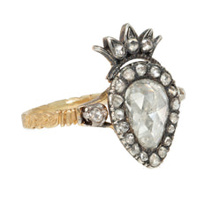 Antique Crowned heart ring