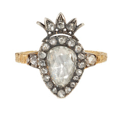 Antique Crowned heart ring