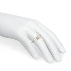 Cartier platinum, pearl and diamond spinner ring