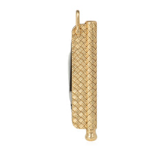Tiffany Retro gold basket weave pen and knife pendant