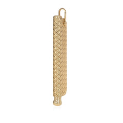 Tiffany Retro gold basket weave pen and knife pendant
