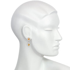 Mid-Century interchangeable multi-gem brooch and earrings set