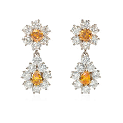 Mid-Century interchangeable multi-gem brooch and earrings set
