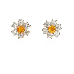 Mid-Century interchangeable multi-gem brooch and earrings set