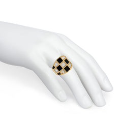 Van Cleef & Arpels onyx and diamond checkerboard ring