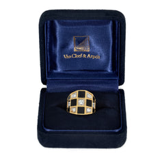Van Cleef & Arpels onyx and diamond checkerboard ring