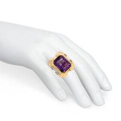 Cristofol Paris Art Moderne amethyst and gold cocktail ring