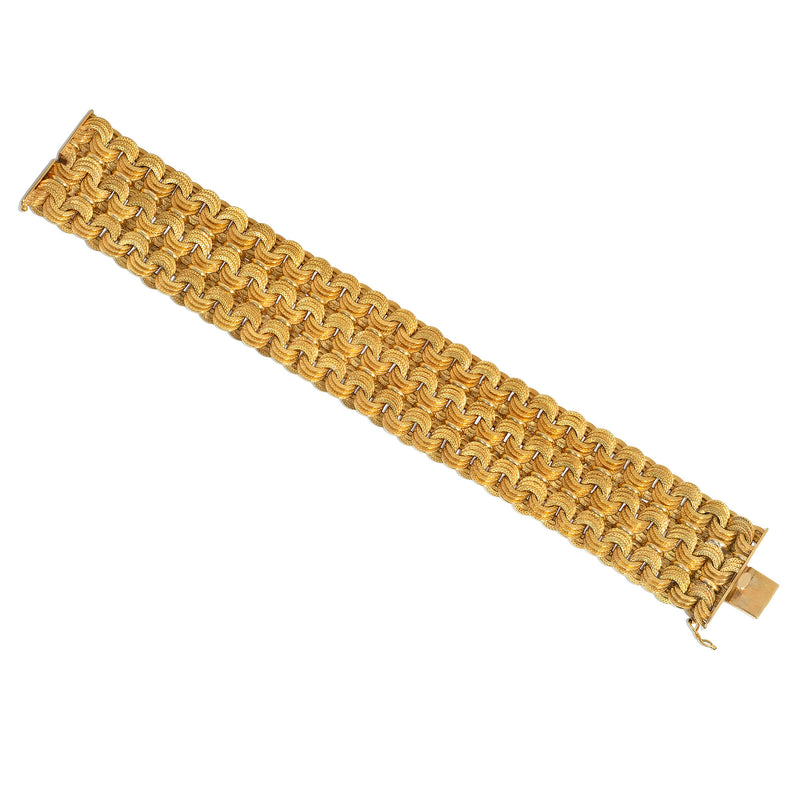 Bulgari three-row woven chain bracelet