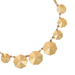 Retro hexagonal plaque necklace