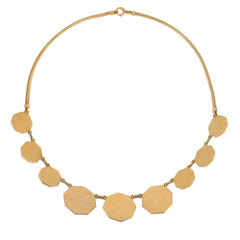 Retro hexagonal plaque necklace