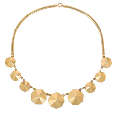 Retro hexagonal plaque necklace