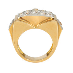 Retro French geometric diamond cocktail ring