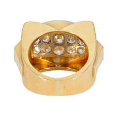 Retro French geometric diamond cocktail ring