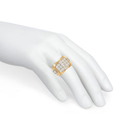 Retro French geometric diamond cocktail ring