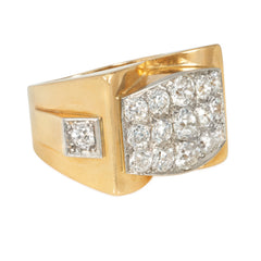 Retro French geometric diamond cocktail ring